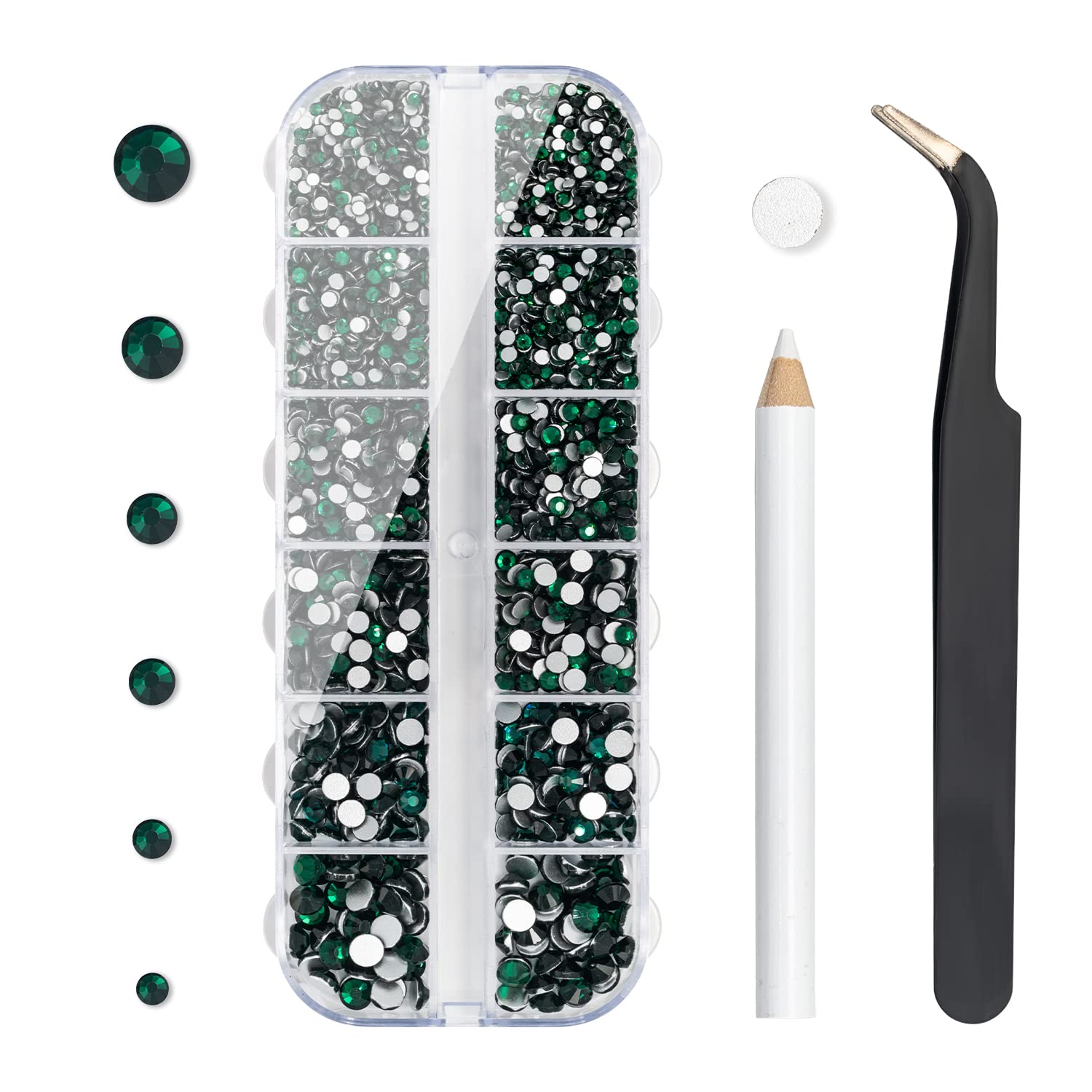 Flatback Crystal Rhinestones, 3792 Pieces Round Nail Gems Non Hot-fix Rhinestone SS6-SS20 Mixed Sizes Nail Art Rhinestones for Acrylic Nails, Crafts, Makeup, Clothes, Shoes, DIY Decorations-Velvo Beauty