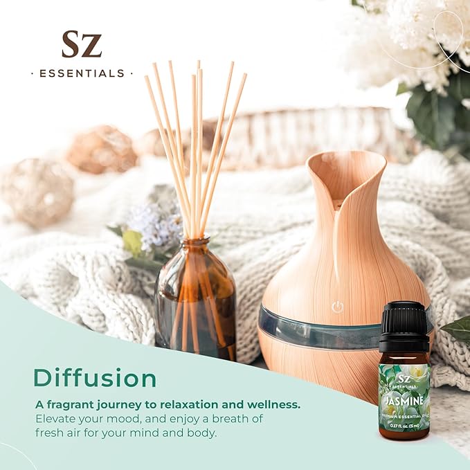 Jasmine Absolute Essential Oil – 100% Pure & Undiluted – 4 Jasminum Species – Divine Floral & Exotic Scent! – Aromatherapy & Natural Perfumery - Therapeutic Grade & Vegan – 0.17oz (5mL)-Velvo Beauty