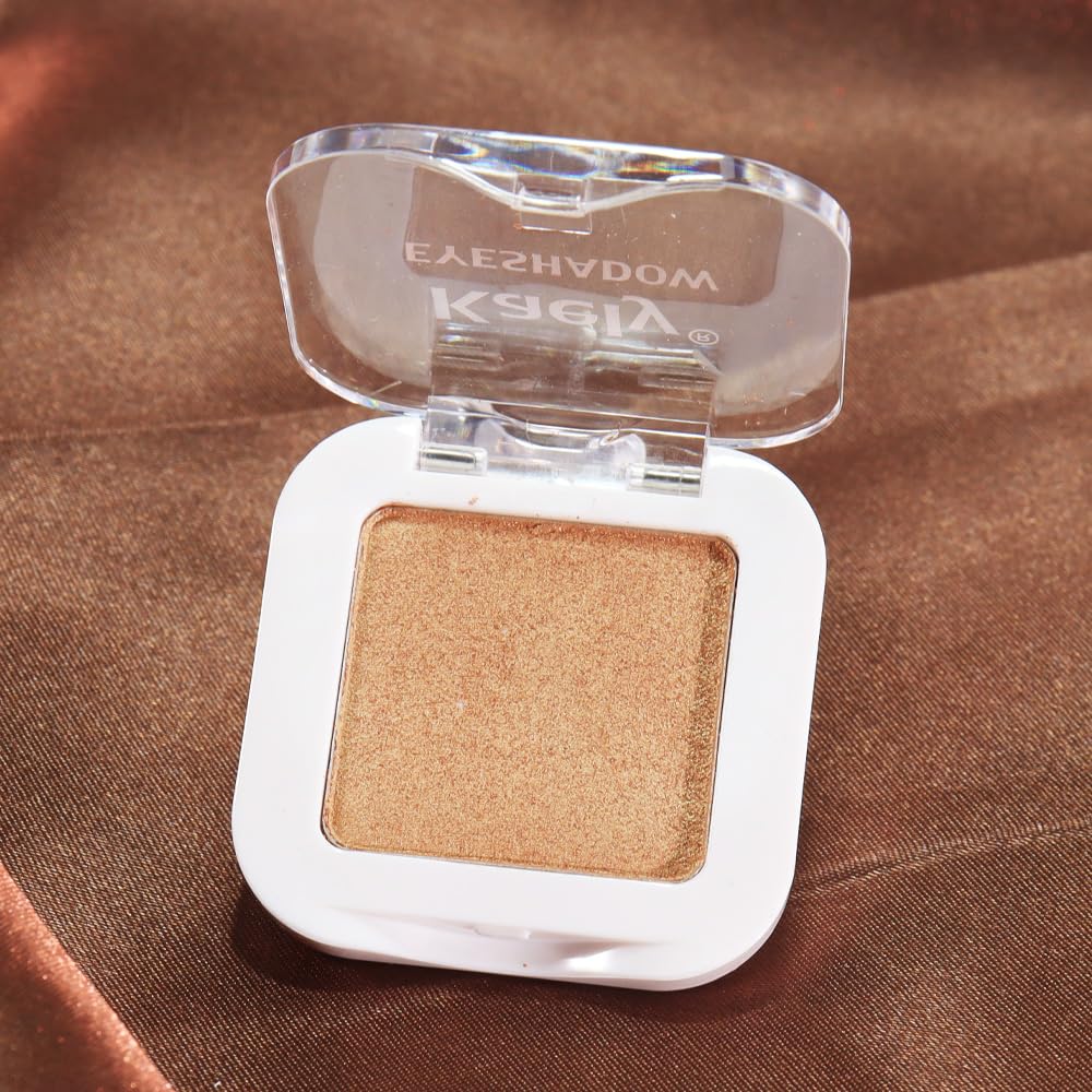 Glitter Single Eye Shadow Palette Makeup, Golden Sparkle Shimmer Monochrome Eyeshadow For Old Women, Mini Pressed Pigmented Waterproof Sombras Para Ojos,Vegan, Talc, Paraben&Cruelty Free, 06-Velvo Beauty