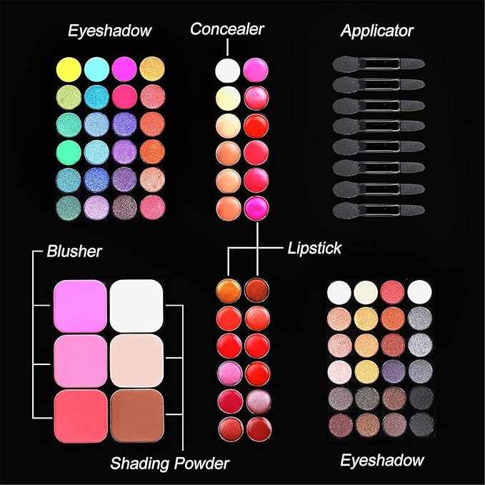 BONNIE CHOICE All in One Makeup Kit for Women Full Kit, Valentines Day Gifts Makeup Set, Include 48 Eyeshadow, 18 Lip Gloss, 3 Blusher, 6 Concealer, 3 Contour Powder, 4 Brushes, 1 Mirror-Velvo Beauty