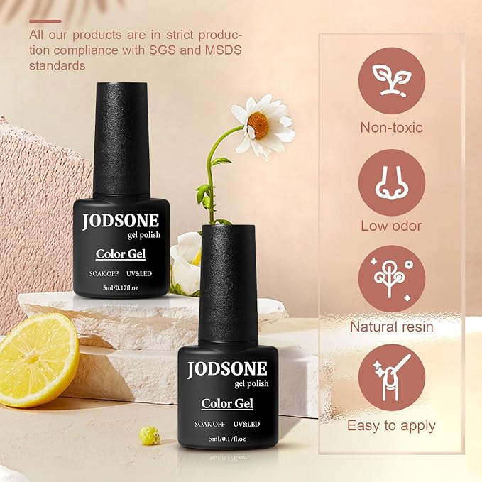 JODSONE Gel Nail Polish Kit with U V Light 32 Color Soak Off Base&Top Glitter Coat Gel Polish for DIY Manicure Lovers-Velvo Beauty