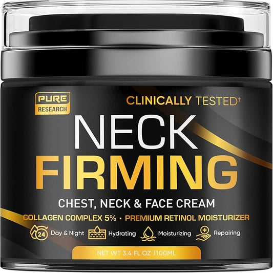 Neck Firming Cream - Anti Wrinkle Cream - Saggy Neck Tightener & Double Chin Reducer Cream - Collagen & Retinol Skin Tightening Cream - Anti Aging Moisturizer for Neck & Décolleté 3.4oz-Velvo Beauty
