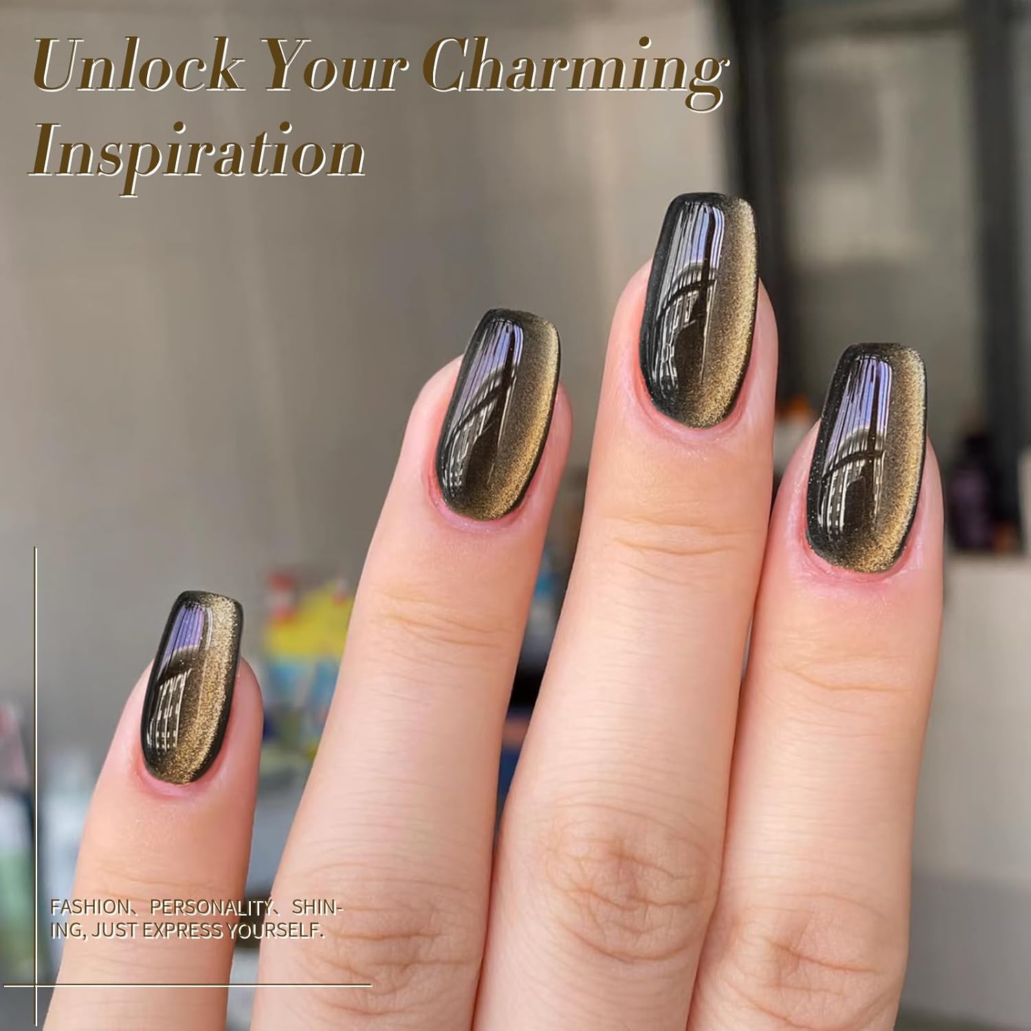 Born Pretty Cat Magnetic Eye Gel Nail Polish,Brown Jelly Glass Magnetic Gel Polish, Crow Glitter Soak Off Nail Art Salon Manicure Home Gift 15ml-Velvo Beauty