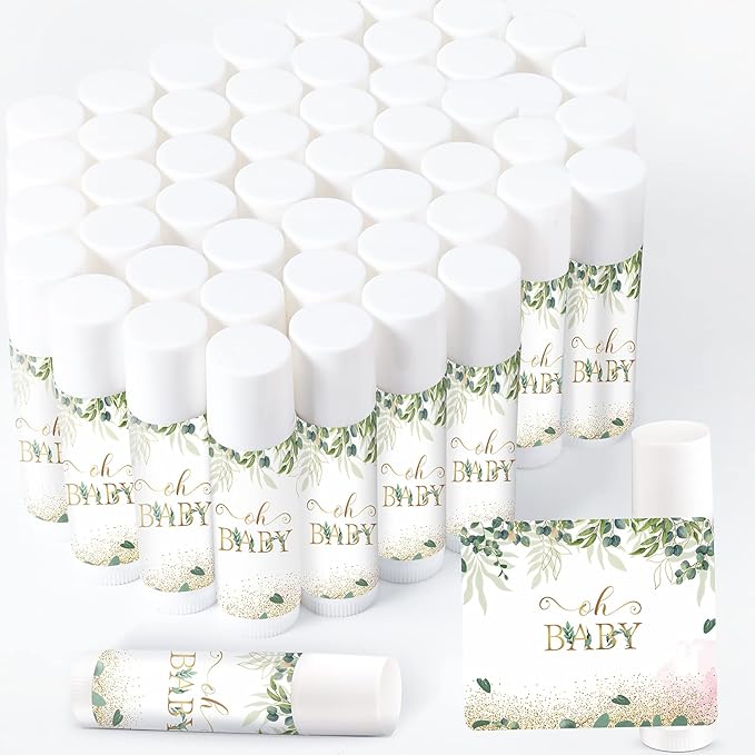 40 Pieces Lip Balm Bulk Baby Shower Jasmine Lip Balm Favors Floral Moisturizing Lip Balm for Women Children Men Girl kids Gender Reveal Favors Gift Baskets (Leaves)-Velvo Beauty