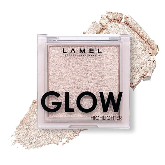 LAMEL Glow Highlighter: Face Make Up & Contour Palette in Deep, Vibrant Colors - Natural Shimmer - Compact Size & Perfect for Travel - Cruelty Free - 3.8gr/0.13 oz 401 (Luna)-Velvo Beauty