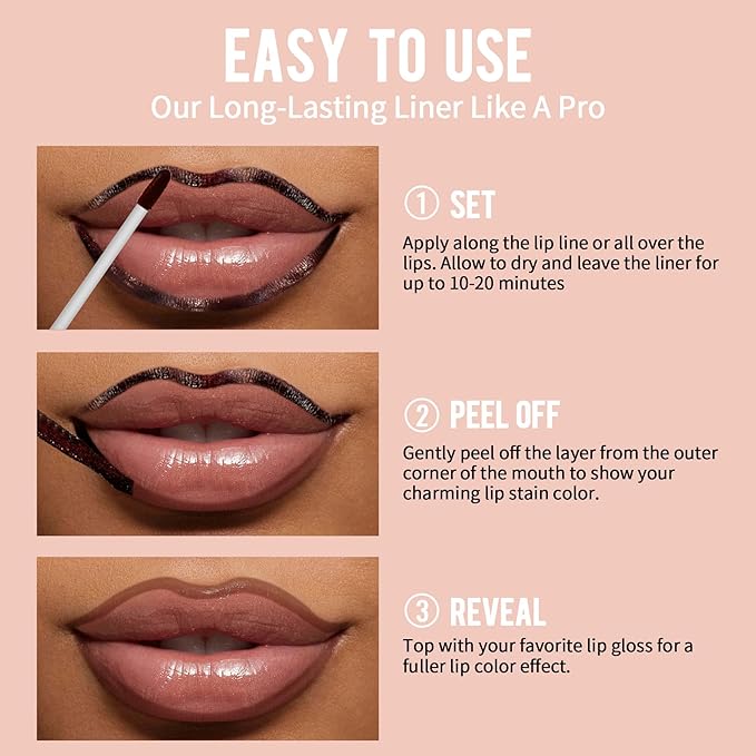 iMethod Natural Long Lasting Lip Stain Peel Off - Waterproof Stay On All Day, Transfer-Proof, Highly Pigmented, Instant Peel Off Lip Stain Color, Nude Pink-Velvo Beauty