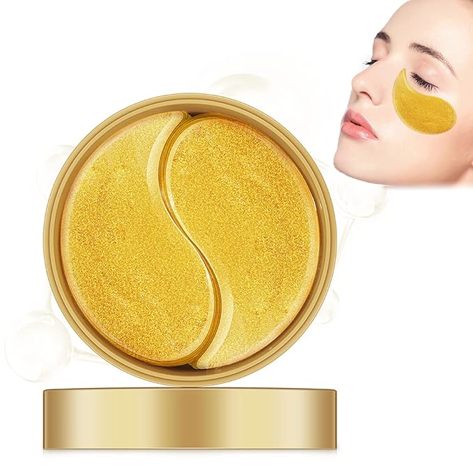 Eye Mask 60 pcs,Gold Collagen Under Eye Patches,Puffy Eyes and Dark Circles Treatments,Improve Reduce Under Eye Bags Smooth Wrinkles and Lighthen Fine Lines,Moisturizing,Improve and Firm eye Skin-Velvo Beauty