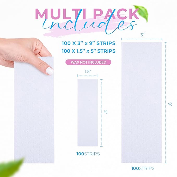 Non Woven Body and Facial Wax Strips Multi Size Pack (200)-Velvo Beauty