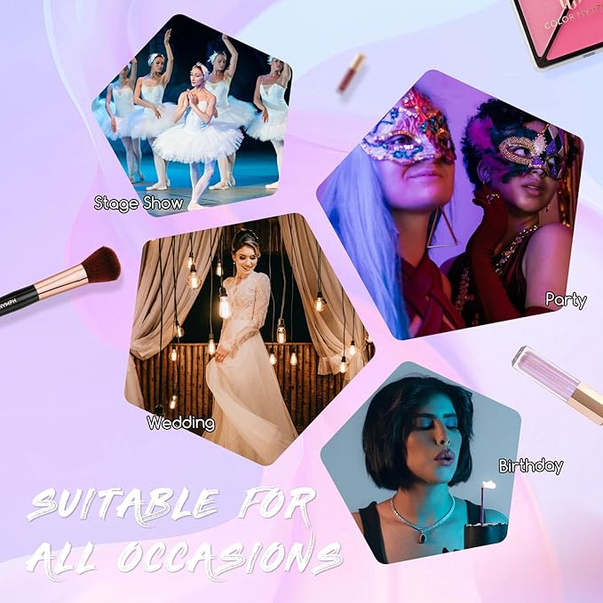 Color Nymph Beginners Makeup Kit With Train Case For Teenagers Girls, Full Starter Cosmetics Set Included 32 Colors Eyeshadow, Glitter Cream, Blush, Highlighter, Lip Gloss and Brush (Black)-Velvo Beauty