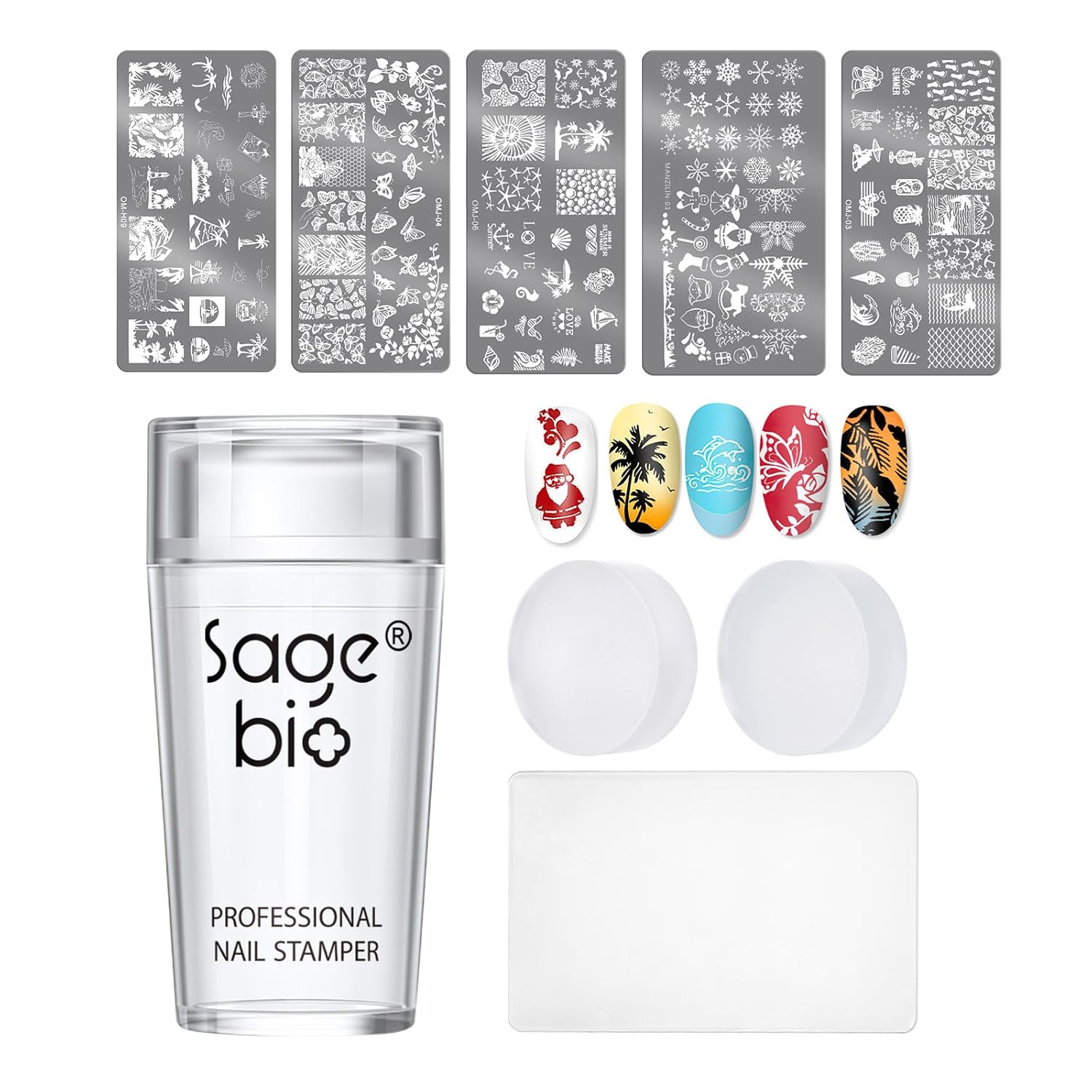 Nail Art Stamper Clear Silicone Nails Stamping Jelly with Scraper Transparent Visible Body DIY Manicure Nail Art Tool B-Velvo Beauty