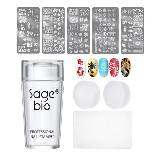 Nail Art Stamper Clear Silicone Nails Stamping Jelly with Scraper Transparent Visible Body DIY Manicure Nail Art Tool B-Velvo Beauty