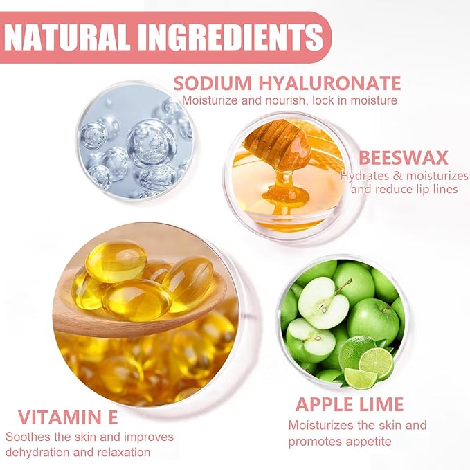 1PCS Lip Balm Honey Pot,Honey/Apple Lime Lip Mask Overnight Moisturizing Lip Balm,Hydrating Prevention Dry & Cracked Lip Exfoliator Lip Wrinkle Care Sleeping Lip Mask (Apple Lime)-Velvo Beauty