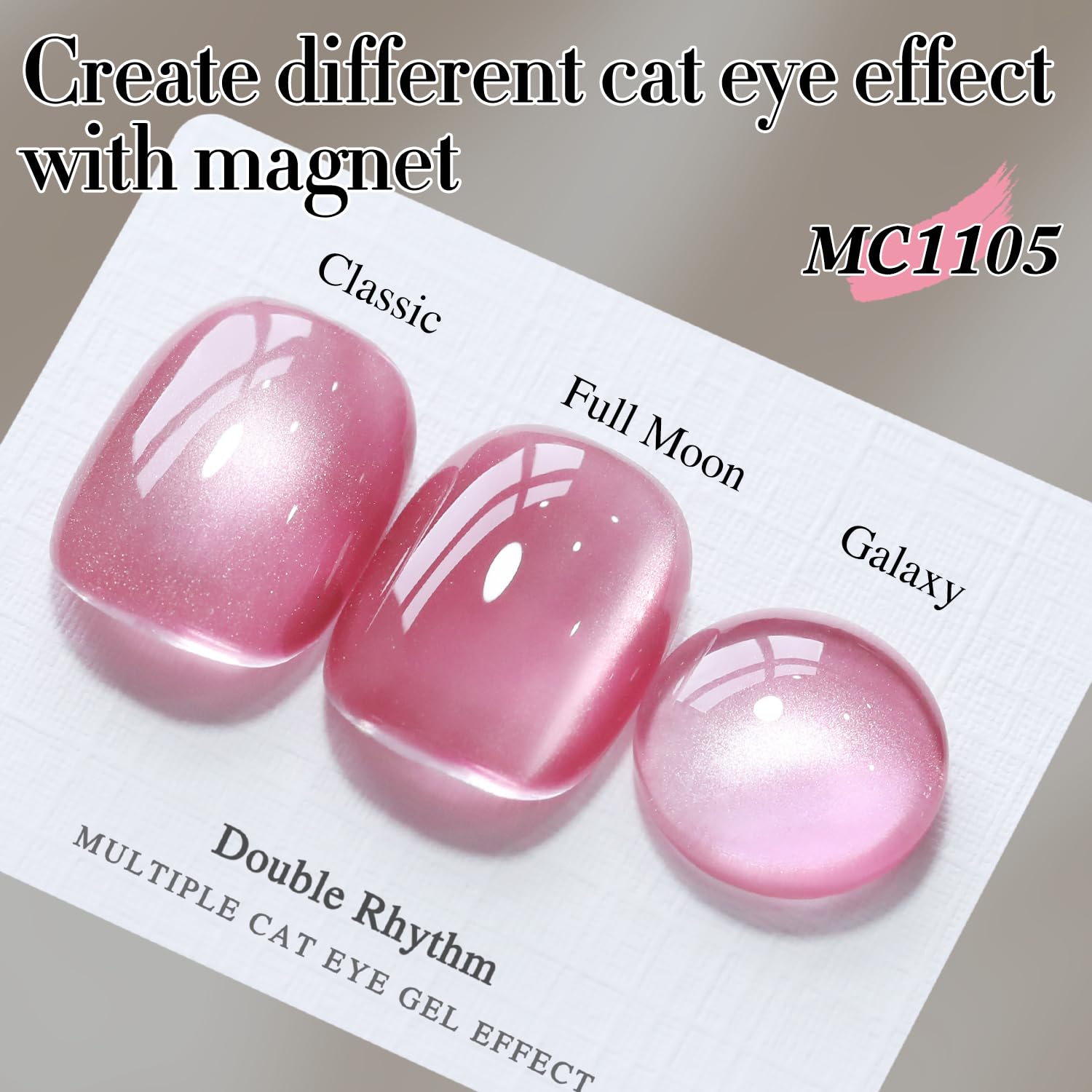 Double Rhythm Jelly Glass Cat Eye Gel Polish with Magnet 15ML Holographic Glitter Shimmer Translucent Sheer Color Magnetic Nail Polish Salon DIY at Home (Jelly Pink-MC1105)-Velvo Beauty