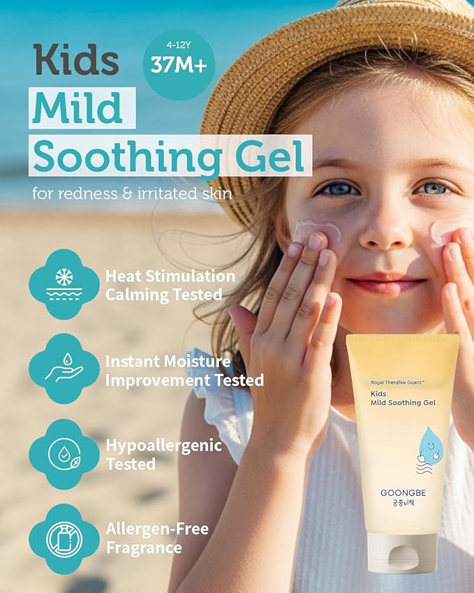 Baby Kids Waterful Sun Lotion SPF 40 & Mild Soothing Gel - Zinc Oxide Mineral Sunscreen & After Sun Relief - Korean Skincare for Sensitive Skin - Vegan Hypoallergenic, 2.82oz & 5.07oz-Velvo Beauty
