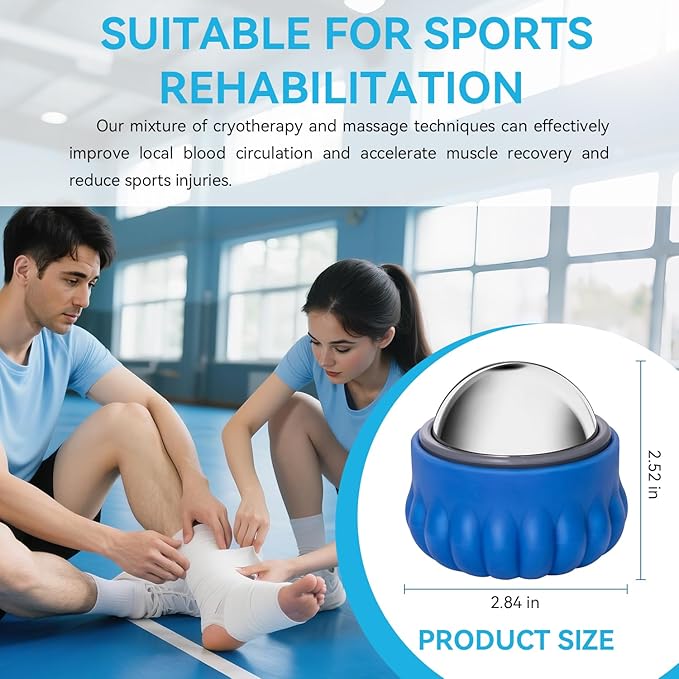 iECO Massage Ice Roller Ball - Stainless Steel Cold & Heat Therapy Massage Tool for Deep Tissue, Sore Muscle, Trigger Point, Muscle Knots Full Body Relax-Velvo Beauty