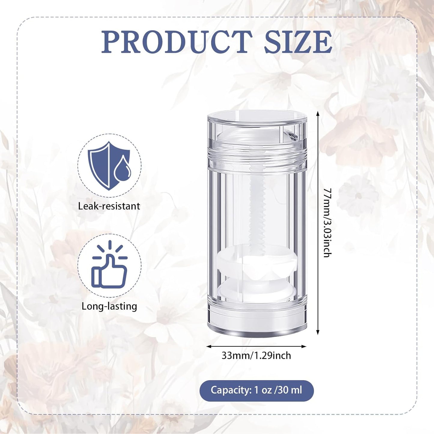 36 Pcs Empty Deodorant Containers Clear Plastic Twist up Filling Stick Round Bottomfill Lip Balm Tubes Refillable Deodorant Bottles for DIY Homemade Crayon Lipstick (30 ml)-Velvo Beauty