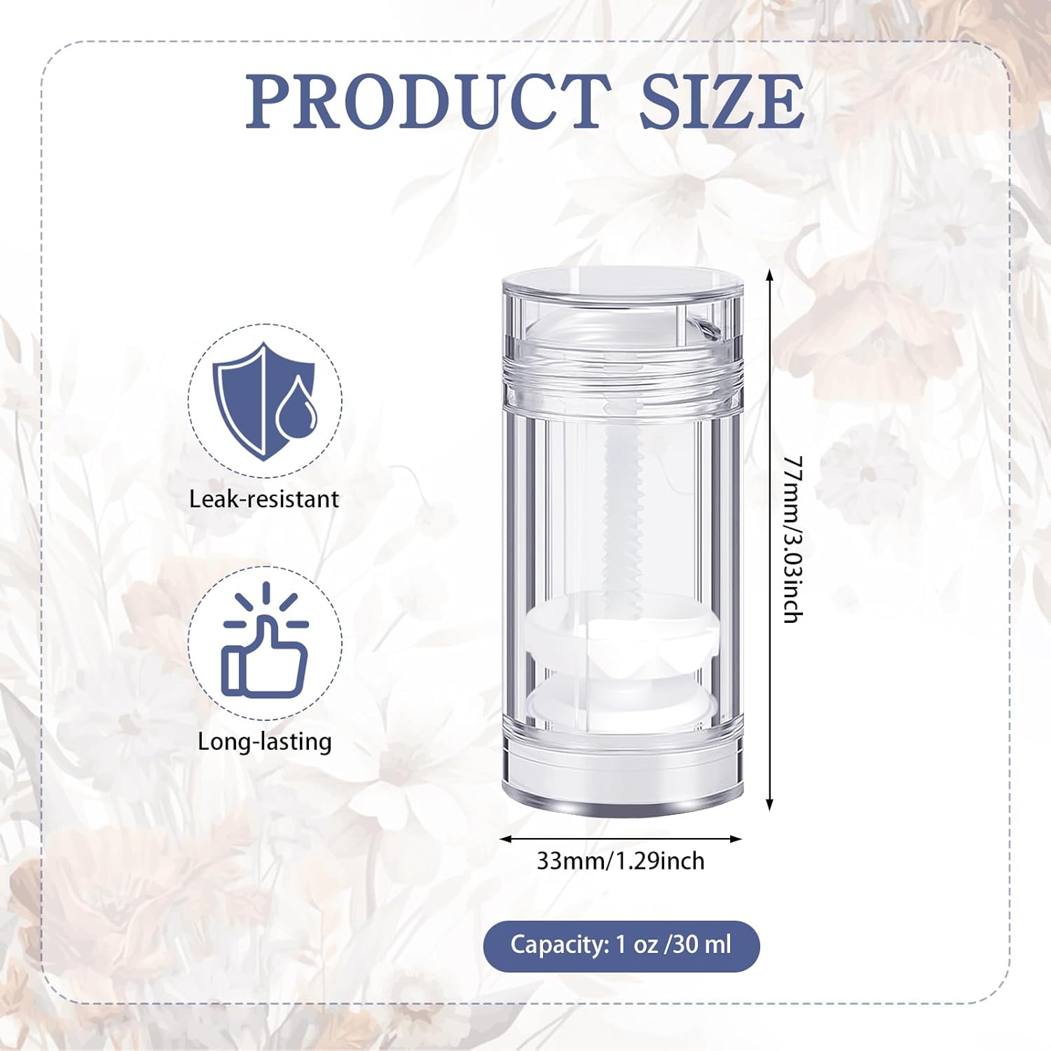 36 Pcs Empty Deodorant Containers Clear Plastic Twist up Filling Stick Round Bottomfill Lip Balm Tubes Refillable Deodorant Bottles for DIY Homemade Crayon Lipstick (30 ml)-Velvo Beauty