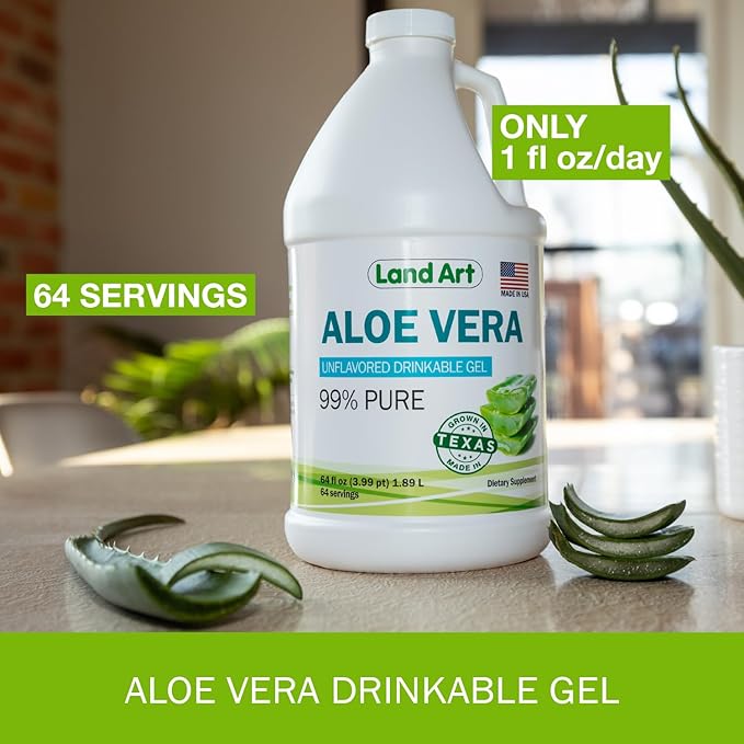 Organic Aloe Vera Drinkable Gel for Heartburn & Acid Reflux Relief - 99.7% Pure - Cold-Processed - Improves Digestive Health - Soothing and Natural - Vegan & Gluten-Free - 64 fl oz (Pack of 2)-Velvo Beauty