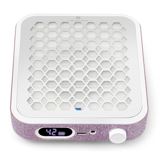 Nail Dust Collector, Rechargeable Dust Collector Nail Tech, Powerful Vacuum Fan Vent Dust Collector Extractor Dust Suction Machine for Acrylic Nails Polishing, Nail Salon&Home,Purple-Velvo Beauty