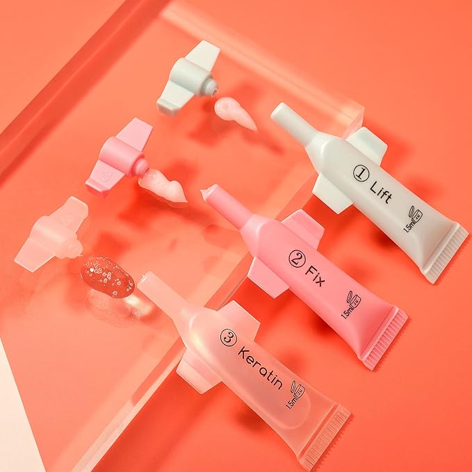 Lash Lift Kit Eyebrow Perm Kit Perm&Setting Lotion Set | Disposable large capacity 1.5ml lotion tube for Lash Lift Kit & Eyebrow Lamination Fast Acting 3-Step Lifting, Fixing Lotions with-Velvo Beauty