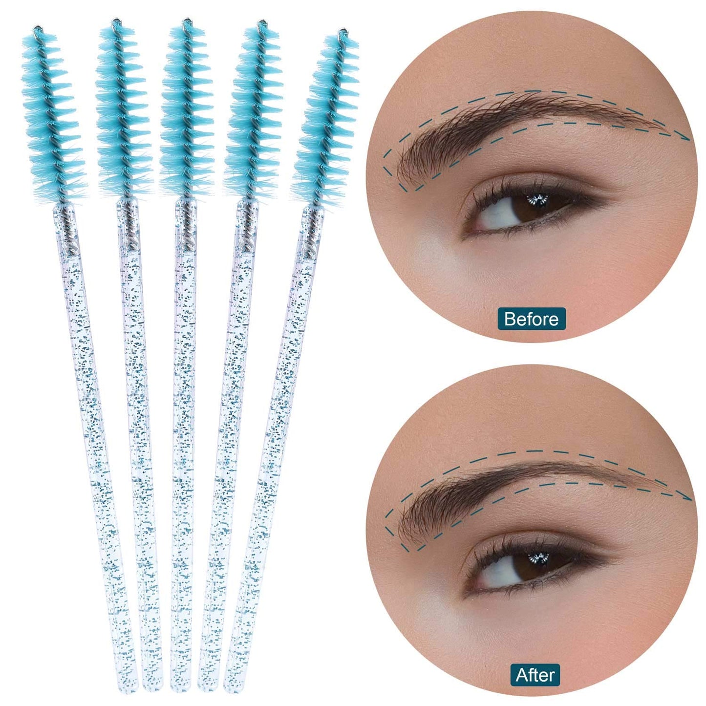Tbestmax 1000 Disposable Mascara Wands Eyelash Brush Spoolies for Eyebrow Eye Lash Extension Blue-Velvo Beauty