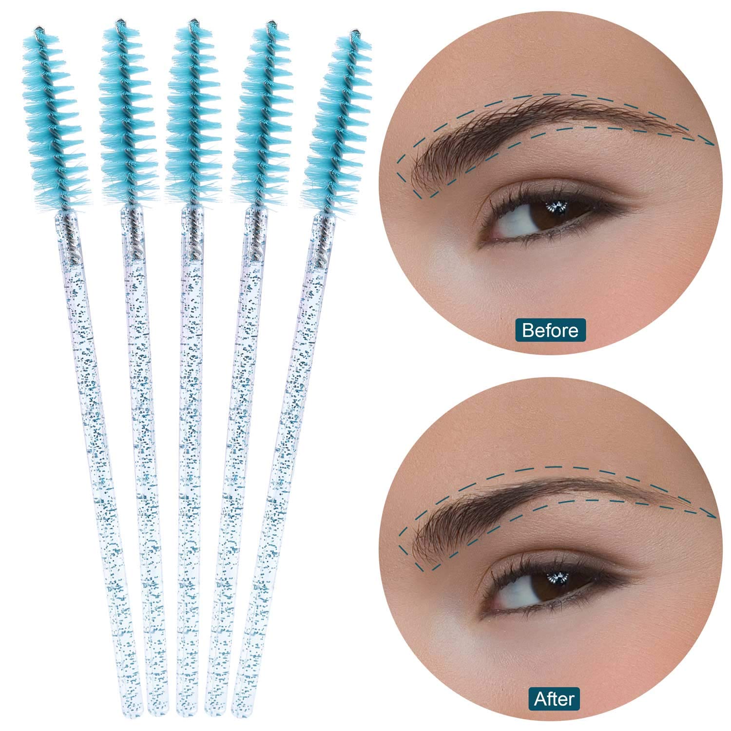 Tbestmax 1000 Disposable Mascara Wands Eyelash Brush Spoolies for Eyebrow Eye Lash Extension Blue-Velvo Beauty
