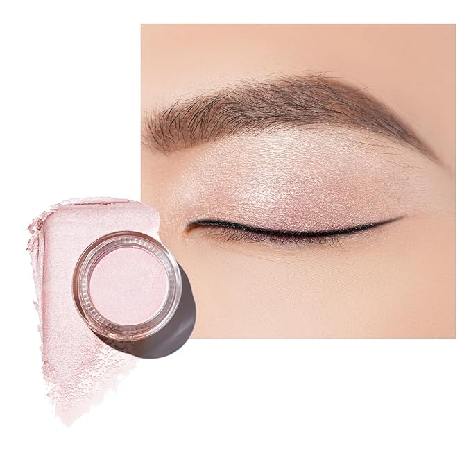 Oulac Light Pearl Cream Eyeshadow also for Highlighter Shimmer Eye Shadow Waterproof&Long Lasting with Moisturizing Formula Blendable Shimmer Eye Make-up,Vegan & Cruelty-Free,6g P04-Velvo Beauty