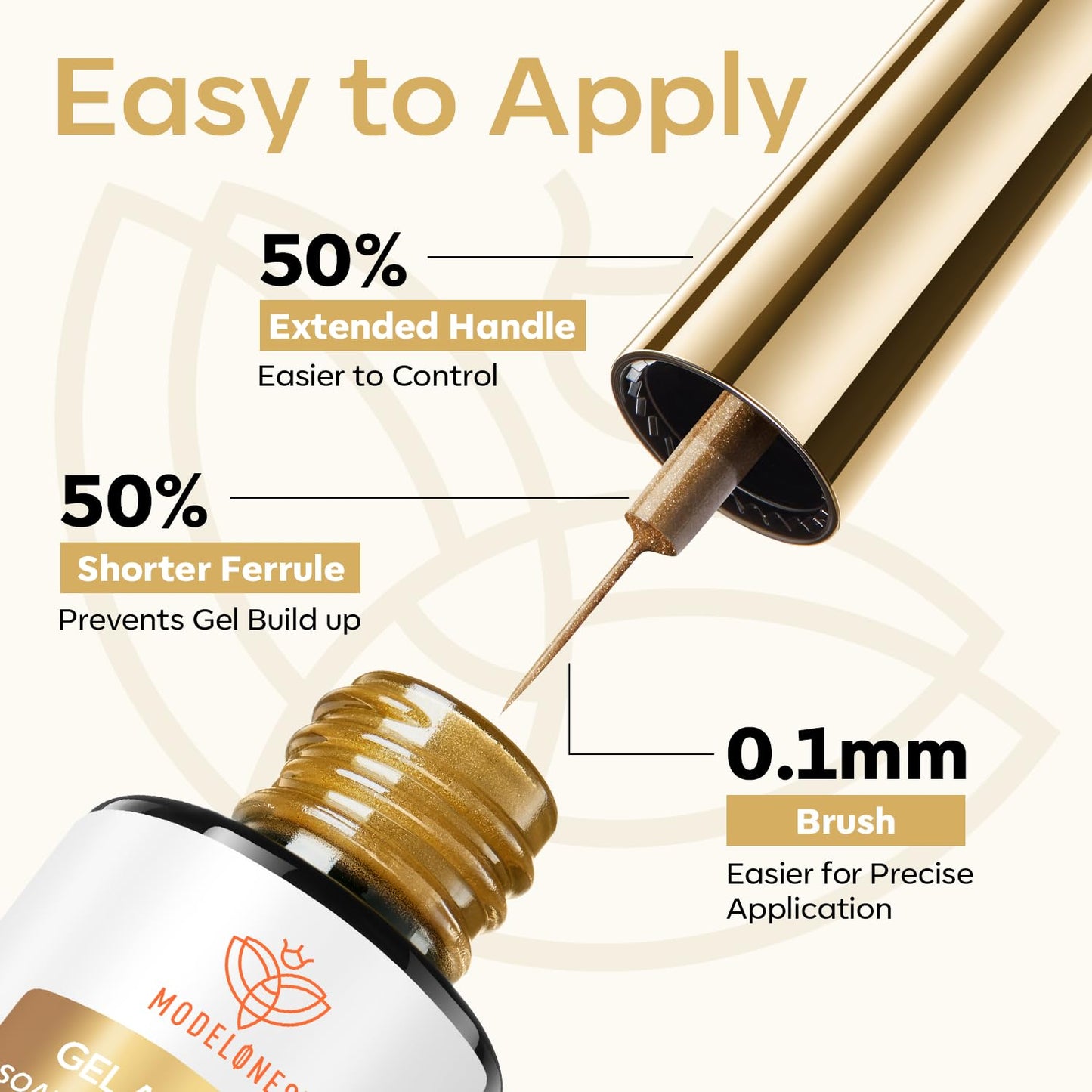 modelones Metallic Gold Silver Gel Liner Nail Polish 2 Pcs Chrome Mirror 3D Effect Nail Art Polish Bronze Thin Brush For Swirl Soak Off French Tip DIY Salon Nail Glue Manicure Gift For Women Girls-Velvo Beauty