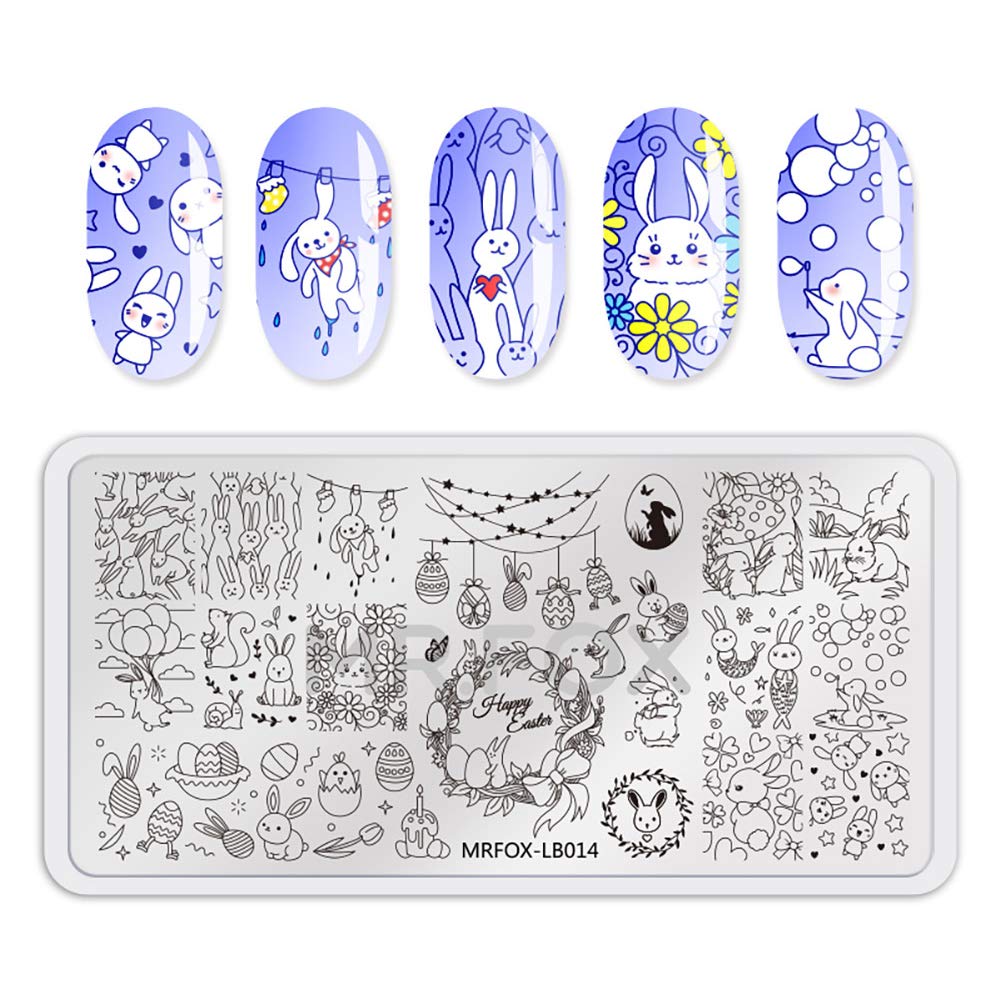 Mr. Fox Nailed Board Set Feather Fox Rabbit Easter Tropical Beach Fruit Bear Cartoon Art DIY Hot Print Template-Velvo Beauty