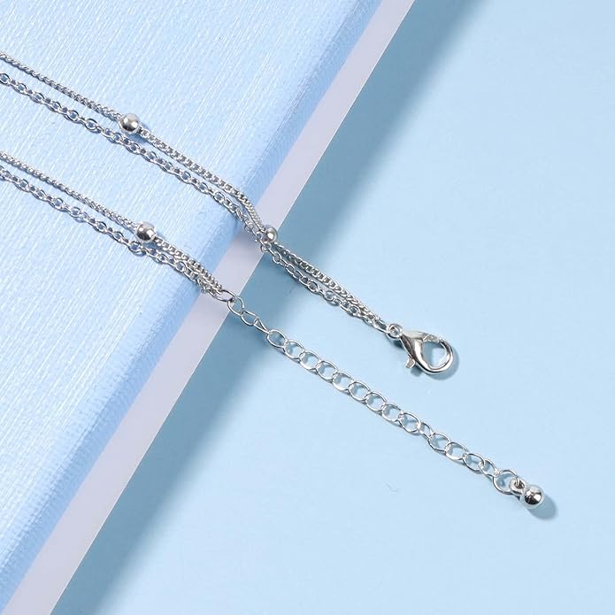 Boho Layered Satellite Choker Necklace Gold Ball Chain Necklace Short Collar Necklace Vintage Double Layer Necklace Jewelry for Women and Girls Gifts-Velvo Beauty