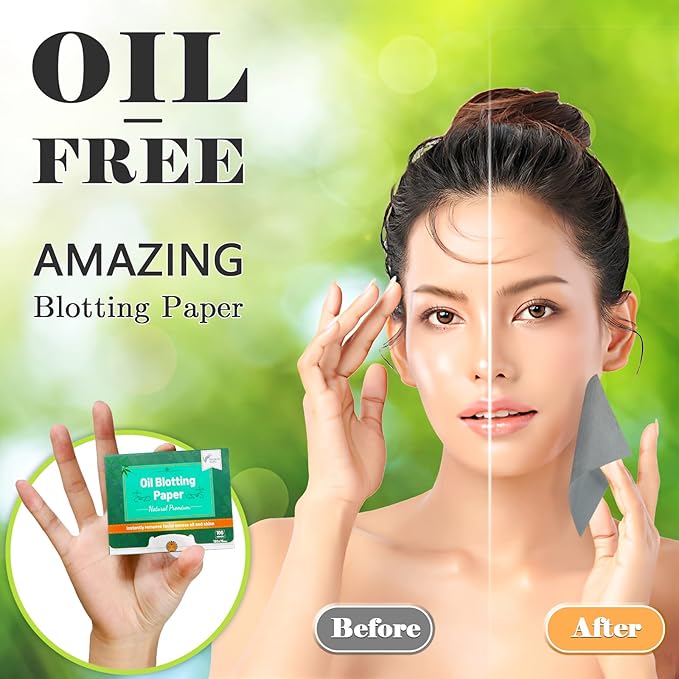 Natural Premium Oil Blotting Paper for Oily Skin with Bamboo Charcoal,26% Larger Oil Blotting Sheets for Face,Makeup Friendly Oil Absorbing Sheets 600 Sheets-Velvo Beauty