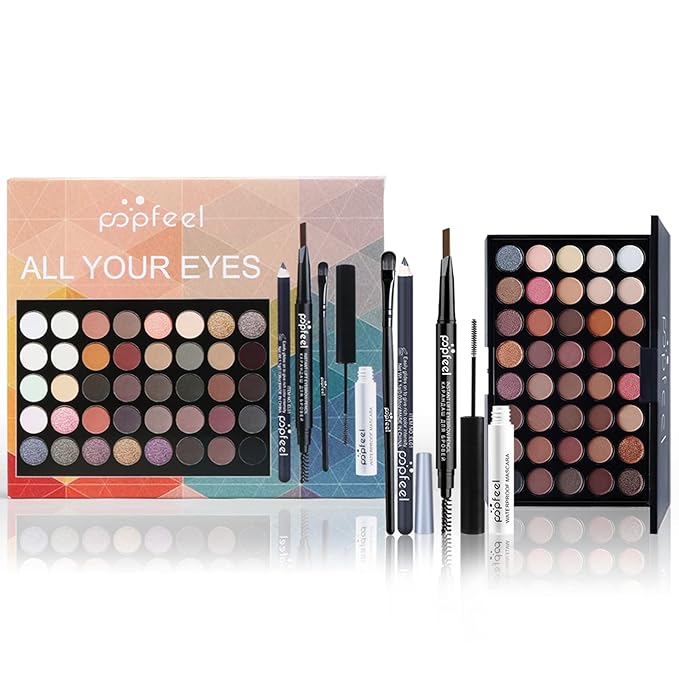 All in One Makeup Kits for Women Girls Holiday Make-up Gift Sets Xmas Essential Bundle Include Eyeshadow Palette Lipstick Blush Concealer Eyeliner Mascara Foundation Brush Eyebrow Pencil-Velvo Beauty