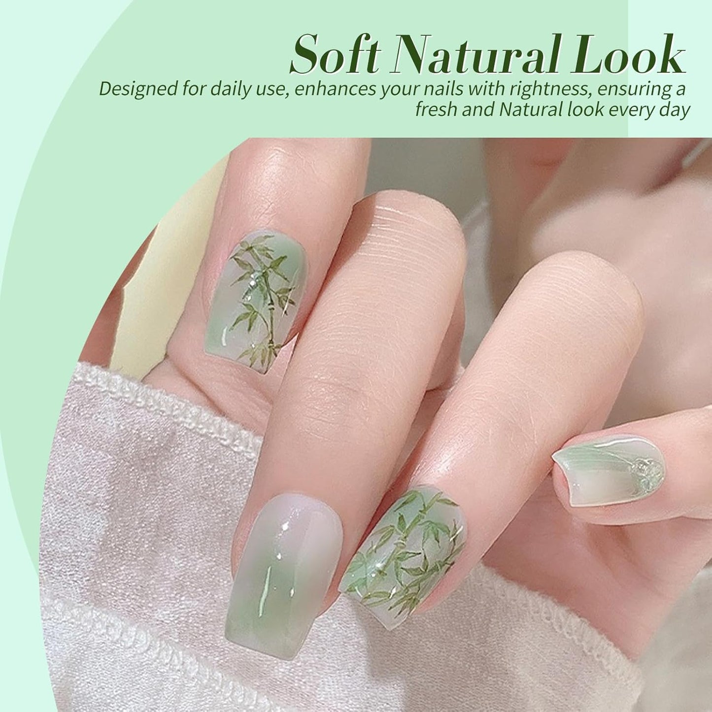 Born Pretty Jelly Green Milky White Gel Nail Polish Christmas Transparent Sheer Colors Gel Nail Kit for Salon Gel Manicure and Nail Art DIY at Home 6 Colors-Velvo Beauty