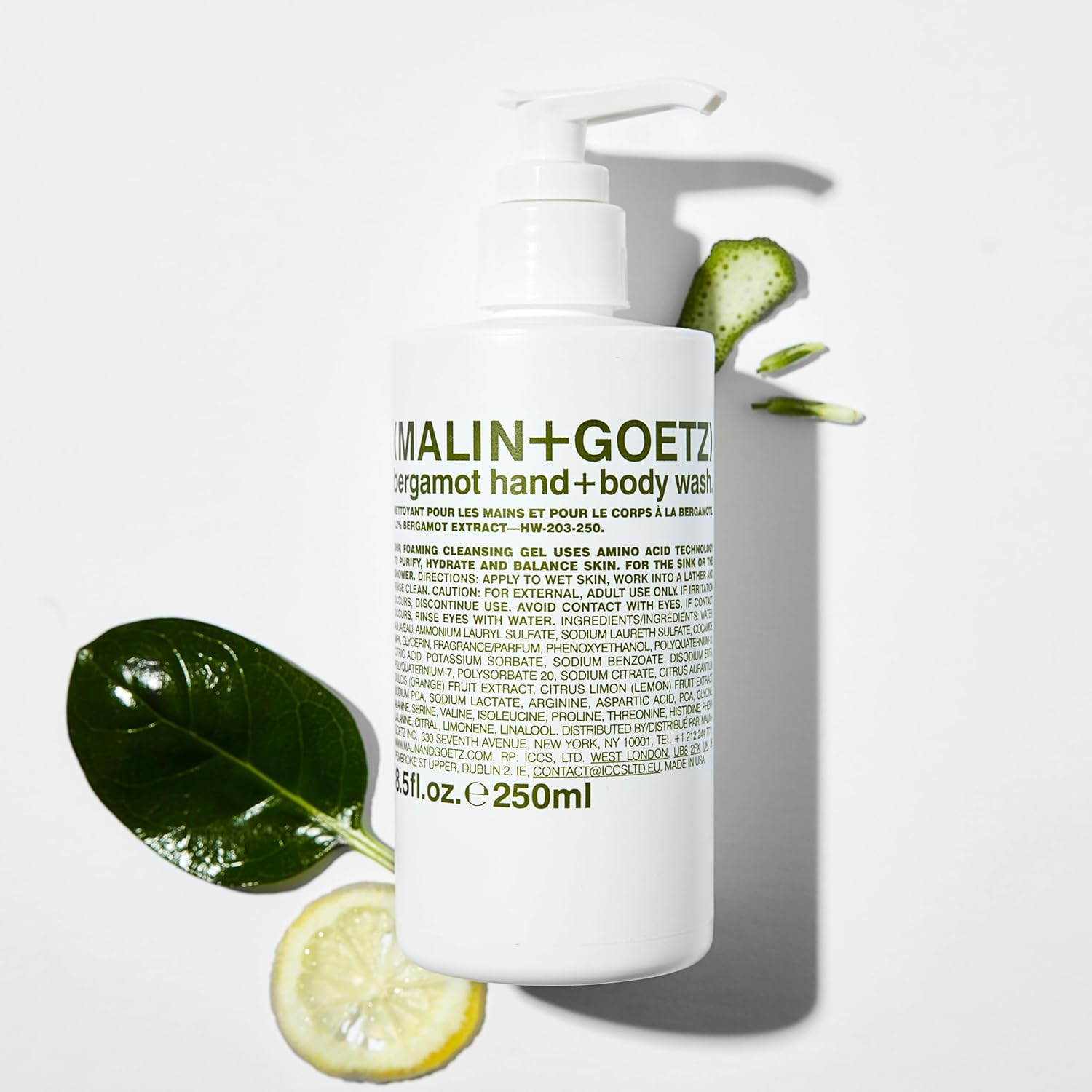 MALIN+GOETZ Women's Bergamot Hand + Body Wash, Clear, 8.45 Fl Oz (Pack of 1)-Velvo Beauty