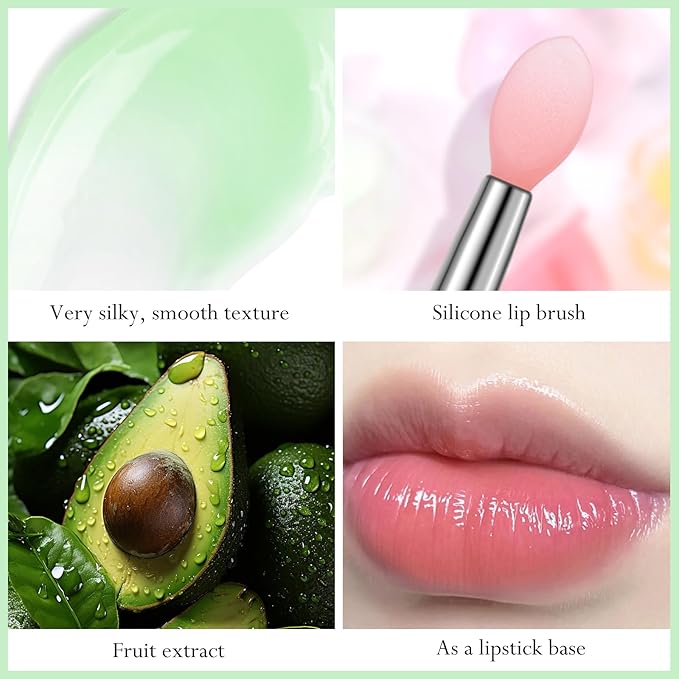 2Pc Jelly Lip Mask Overnight,Fruity Avocado Lip Sleeping Mask Day Night Repair Kawaii Lip Balm Hydrate Plump Dry Lip Scrubs Exfoliator,Lip Care Lip Moisturizer with Collagen-Avocado-Velvo Beauty