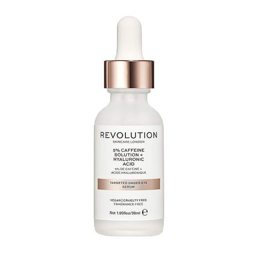 Revolution Skincare Targeted Under Eye Serum - 5% Caffeine, Clears Blemishes, Exfoliates the Skin and Reduces Blackheads, Vegan & Cruelty Free, 250ml-Velvo Beauty