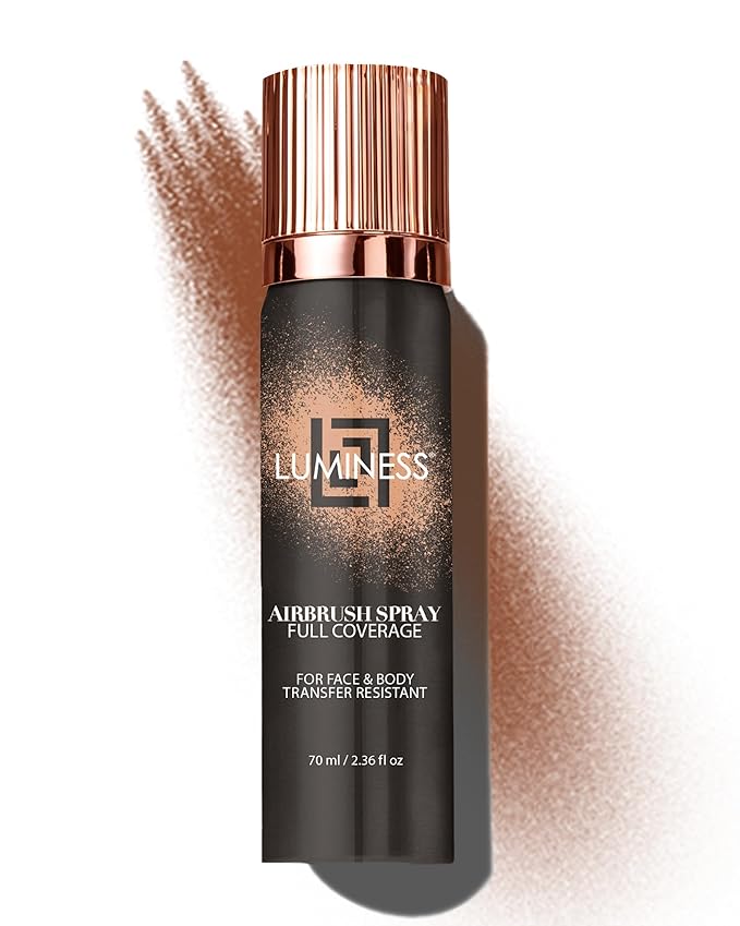 LUMINESS Spray Airbrush Foundation Makeup, Deep Rich Shade 150 - Lightweight, Full Coverage Foundation for Face, Neck, & Body - Concealer for Seamless Blending, Natural-Looking Finish, 2.36 fl oz-Velvo Beauty