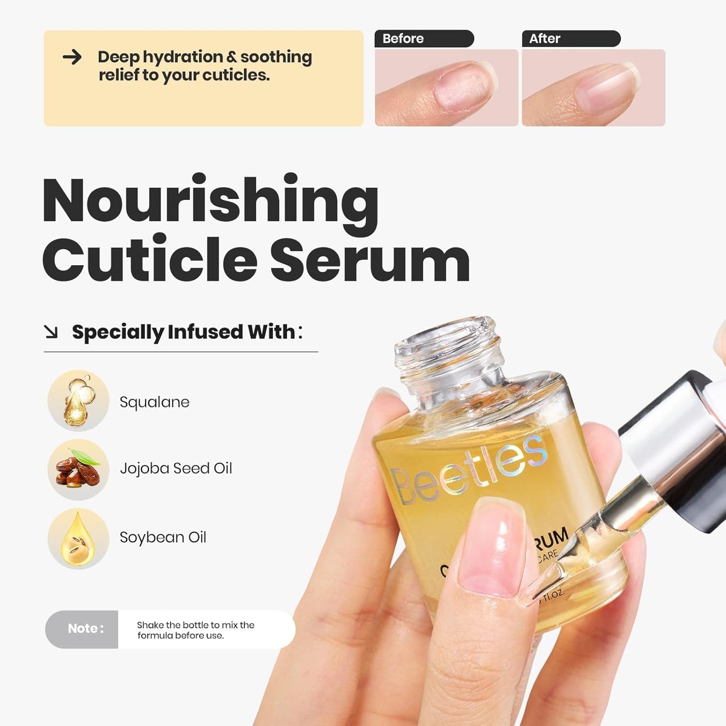 Beetles Pearl Nail Polish Set 7Pcs, Nude Pink Frosty Blue Beige Quick-drying Nail Polish Kit, with 2 IN 1 Base & Top Coat and Cuticle Serum 20ml All-in-One Care Nails Gift Sets-Velvo Beauty