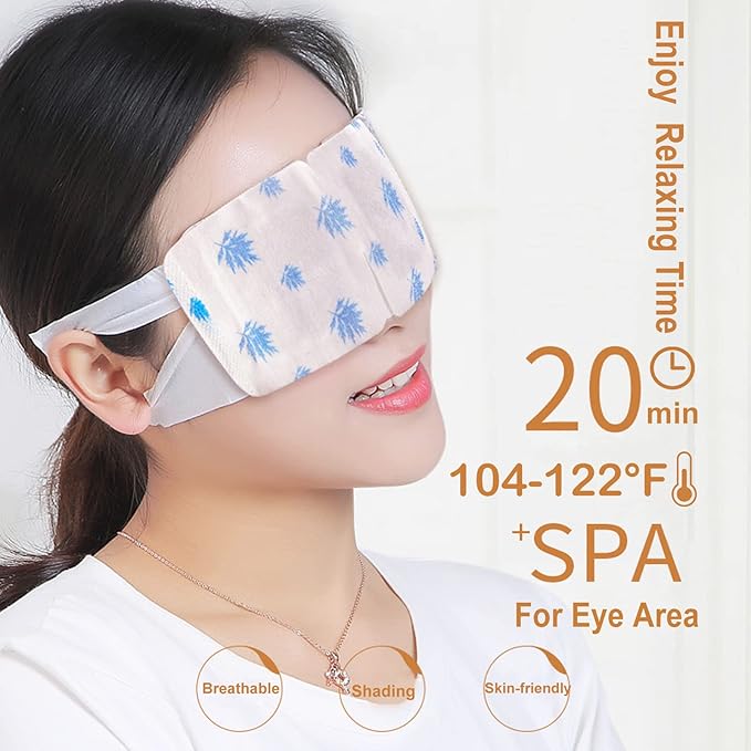 Qiai Self-Heating Steam Eye Mask 10 Packs for Better Sleep&Eye SPA|Reduce Dark Circles & Puffiness|Relief Eye Fatigue Dry&Itchy Eyes|Reduce Wrinkles|Heated Eye Mask Portable for Personal Care-Velvo Beauty