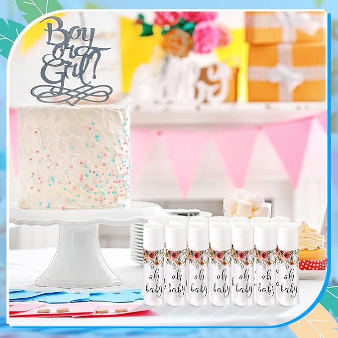 40 Pieces Lip Balm Bulk Baby Shower Jasmine Lip Balm Favors Floral Moisturizing Lip Balm for Women Children Men Girl kids Gender Reveal Favors Gift Baskets (Flower)-Velvo Beauty