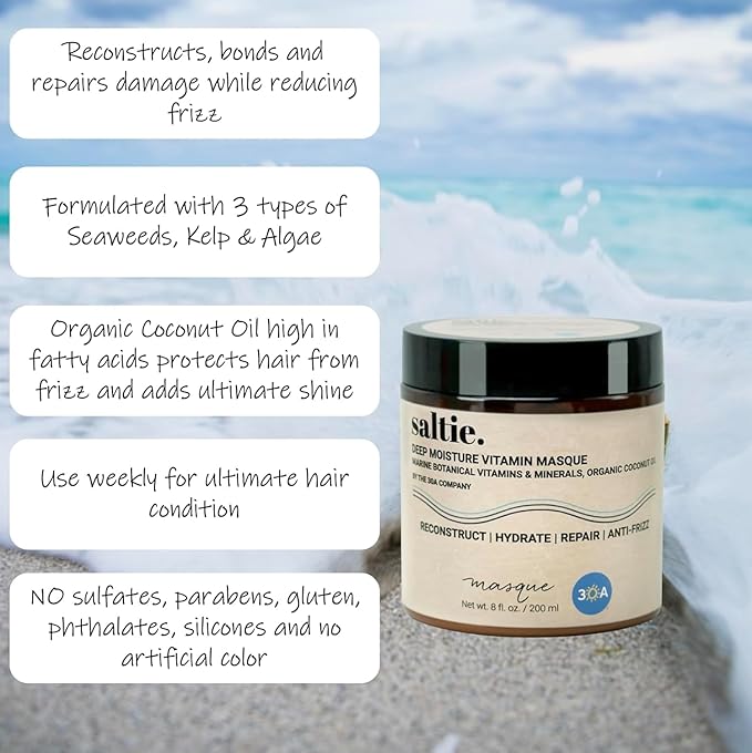 Deep Conditioning Moisture Vitamin Hair Mask with Organic Coconut Oil - Restores Dry Damaged - Repairs damage - reduces frizz - improves scalp circulation - Silicone Free-Velvo Beauty