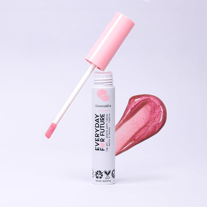 Coconut Lip Oil | Pearl Pink Lip Treatment with Coconut Oil | Moistuizing Lip Oil | Vegan & Cruelty Free Lip Oil | 99% Natural Lip Oil | Coco Loco 5 ml (Pearl Pink)-Velvo Beauty