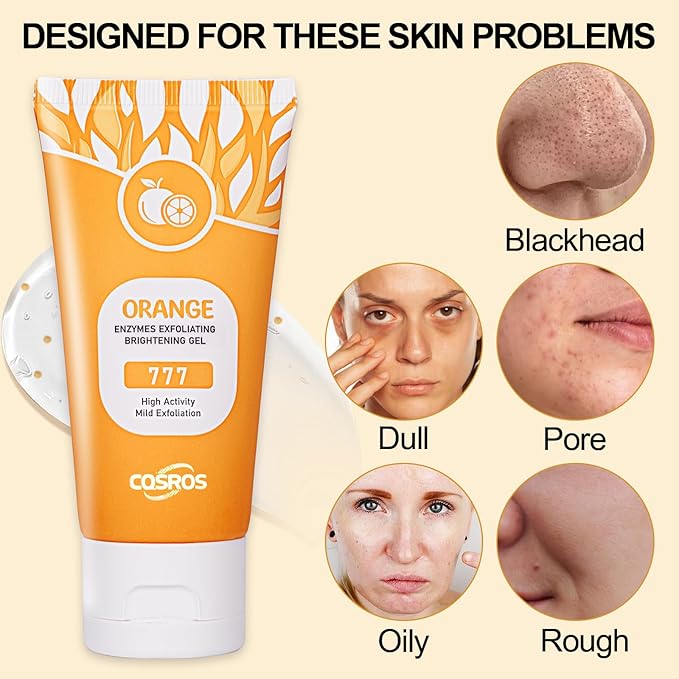 BROUYOUE Orange Exfoliating Gel Scrub for Face and Body Skin, Deep Cleansing Moisturizing Skin Orange Peeling Gel, Natural Orange Exfoliating Gel for All Types Skin (1pc)-Velvo Beauty