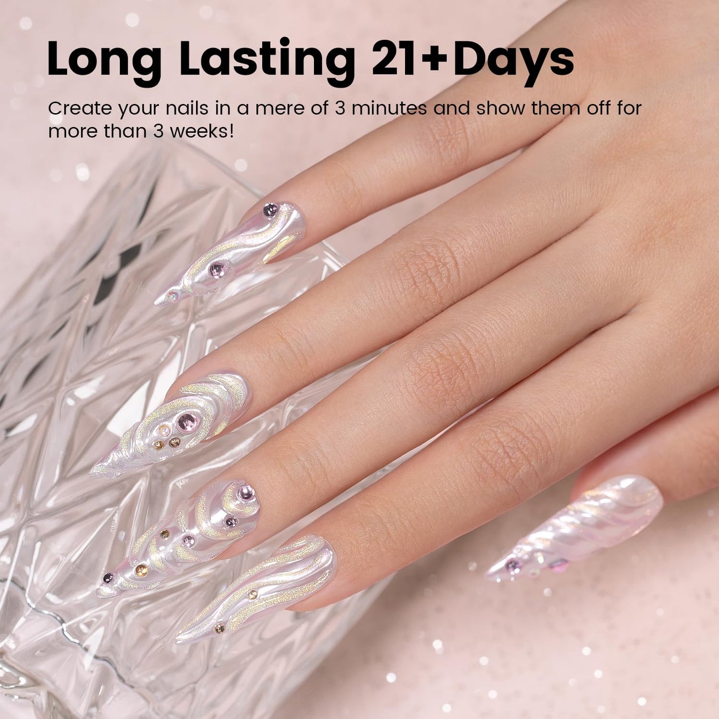 RARJSM 3D Nail Art Sculpture Gel Nail Polish Multi Color Pearlescent Yellow Green Glitter No Wipe DIY Drawing Hard Nail Craving Sculpting Gel UV LED Curing Requires Nail Decoration Manicure Design-Velvo Beauty