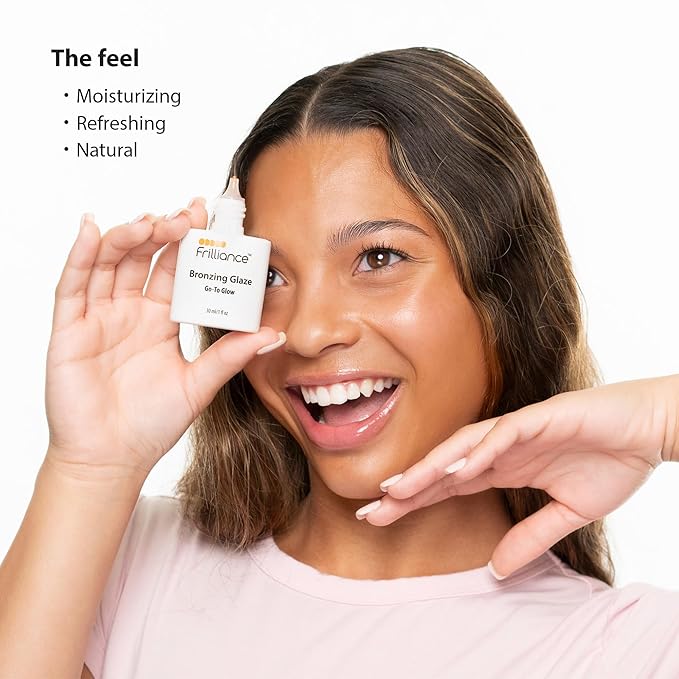 Frilliance Hydrating Go-To Glow, Bronzing Glaze Drops, Cruelty-Free Hypoallergenic for Teens of All Skin Types, 30 ml / 1 fl oz-Velvo Beauty