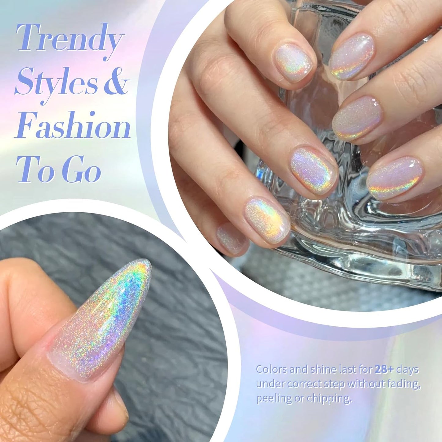 Born Pretty Magnetic Gel Nail Polish Silver Holographic Cat Magnetic Eye Gel Polish Nail Gel Soak Off Nail Art Salon Manicure Collection Gift-Velvo Beauty