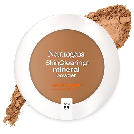 Neutrogena SkinClearing Mineral Acne-Concealing Pressed Powder Compact, Shine-Free & Oil-Absorbing Makeup with Salicylic Acid to Cover, Treat & Prevent Acne Breakouts, Honey 85,.38 oz-Velvo Beauty