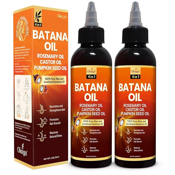 Batana Oil for Hair Growth with Rosemary, Castor, and Pumpkin Seed Oils, 100% Pure Unrefined Honduran Formula, Strengthens, Nourishes, Revives Scalp & Strands, Natural Care for All Types (2PK)-Velvo Beauty