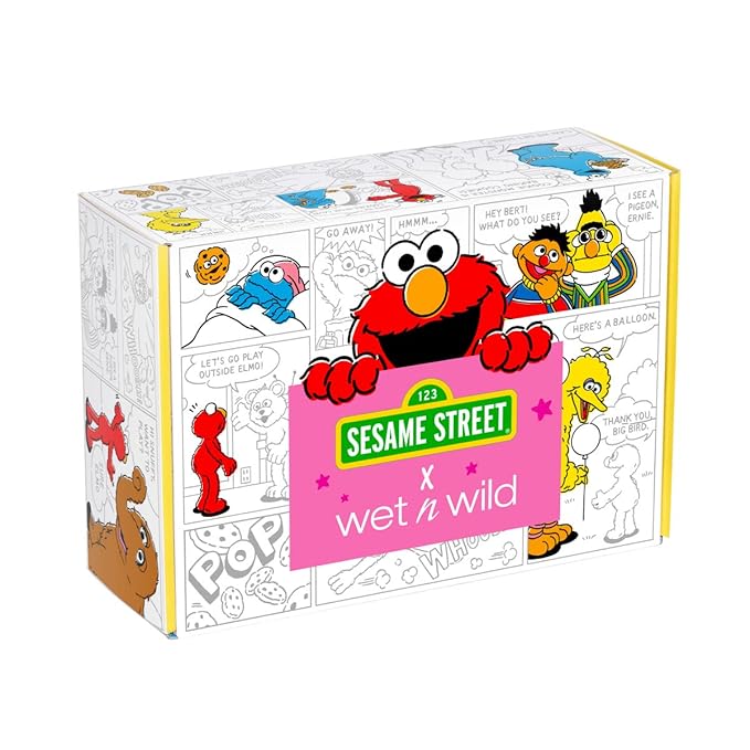 wet n wild Sesame Street Limited Edition PR Box - Makeup Set with Versatile Brushes, Vibrant Buildable & Blendable Palettes & Lip Glosses for Unique Looks, Cruelty-Free & Vegan-Velvo Beauty