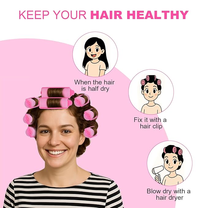 60 Pieces Foam Sponge Hair Rollers - Hair Styling Curlers for Hair Curls (2.8x0.79inch, Pink)-Velvo Beauty